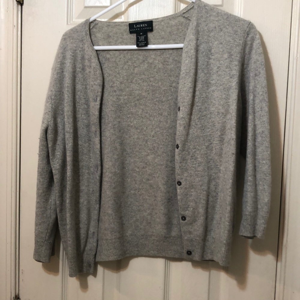 3/4 sleeve cashmere cardigan